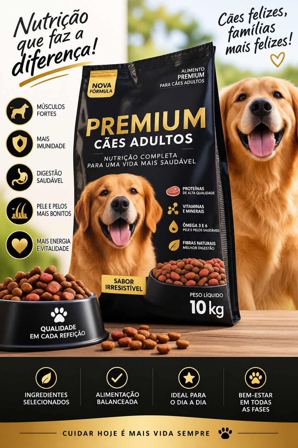 Ração Premium Cães Adultos 10kg